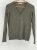 Everlane Sweater Cashmere Women XS V Neck Green Gray Long Sleeve