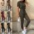 Women Casual Cargo Button Jumpsuits Ladies Short Sleeve Belted Playsuit Rompers