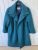 Stylish Per Una M&S Teal Green Short Coat Jacket Size 14 60s Style Shawl Collar