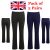 2X LADIES BOOTLEG TROUSERS WOMENS BOOTCUT STRETCH FINELY RIBBED WORK BOTTOM PANT