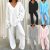 Women Fleece Fluffy Pyjamas Tops Pants Pajamas Nightwear Sleepwear Loungewear