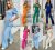 Womens Frill Puff Sleeve Satin Top Bottom Ribbed Loungewear Co Ord Tracksuit Set