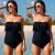 Womens Ladies Monokini Tassel Bandeau Swimsuit Beach Swimming Suit Swimwear