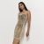 River Island Womens Mini Dress Gold Sequin Stylish Sleeveless