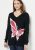 Laurie Felt Top Cashmere Blend Pullover Sweater (Rose Butterfly, L) A460955