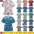 Christmas Unisex Nursing Uniform Scrub Short Sleeve Xmas T-Shirts Blouse Tops UK