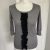 CHLOE Ladies Grey Wool & Cashmere Silk Ruffle Front Jumper Top UK XS