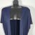 Chico’s OS Sweater Cardigan Navy Blue Short Sleeve Women’s XL Large Open Gromets