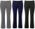 3 PACK WOMENS WIDE LEG TROUSERS LADIES BOOTCUT FLARED BLACK TROUSER WORK PANTS