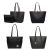 Black Ladies Faux Leather Tote Handbag Women Designer Work Shopping Shoulder Bag