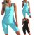 Women Zipper Tank Top Shorts Tankini Set Swimsuit Lady Swimwear Swimming Costume