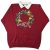 LSJ Sportswear Festive Floral Love Print Large 90s Burgundy Collared Sweatshirt