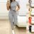 2PCS Womens Tracksuit Crop Tops Joggers Leggings Pants Sport Gym Loungewear Set