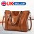 HOT Women Designer Faux Leather Handbag Ladies Plain Large Shoulder Tote Bag UK