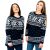 Women Christmas Jumper Knitted Fairisle Snowflake Retro Xmas Tunic Sweater