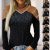 Women V Neck Sexy Rhinestone T-Shirt Blouse Ladies Cold Shoulder Casual Tops Tee