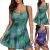 Plus Size Lady Swimdress Swimwear Boho Tankini Skirted Swimming Costume Swimsuit