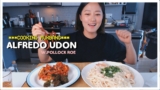 KEEMI🐸 Alfredo Udon w. pollock roe & sweet&sour dumplings