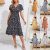 Womens Boho Floral V Neck Midi Dress Ladies Casual Holiday Beach A-Line Dress UK