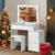 White Dressing Table with LED Lights Mirror 5 Drawers Stool Cabinet Make up Desk