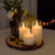 Flameless LED Candles TZO3 With Remote  Clear Glass Set Of 3 NEW.