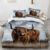 Grassland Yak Cow Duvet Quilt Cover Double Queen Bedding Set Comforter Cover