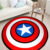 Round Captain America Shield Rug AntiSlip Floor Mat Bedroom Living Room New Kid