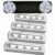 SILVER 5 LED STRIP PUSH LIGHTS BATTERY STICK CUPBOARD CABINET SHED CAMPER VAN