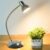 5W Adjustable Reading Lamp, Eye-Caring 3000K Warm White Silver Chrome Finish