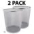 2 x METAL MESH WASTE PAPER BIN FOR OFFICE HOME USE BEDROOM – LIGHTWEIGHT  SILVER