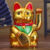 Gold Neko Chinese Lucky Waving Cat Beckoning Maneki Neko Wealth Fortune Feng Shu