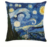 VAN GOGH’s “STARRY NIGHT” Velvety Velour 44cm ART Print Zipped CUSHION COVER, UK