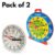 Pack of 2 Children’s Teaching Time Clocks Kids Learn to Tell Time Magnetic Clock