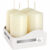 Set of 4 Ivory Pillar Candles 40mm Diameter x 80mm Height