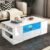 LED Coffee Table Wooden 2 Drawer Storage High Gloss Modern Living Room Furniture