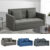 Convertible 2 Seater Sofa Bed with 2 Cushions Storage for Living Room