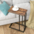 HOOBRO Side Table C Shaped Sofa End Table Coffee Snack Table w/ Metal Frame