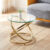 Round Coffee Table Gold With Clear Glass Sofa Side Table Living Room Furniture