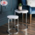 Nest of Tables High Gloss Set of 2 Coffee Side End Table White With Chrome Legs