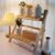 2-Tier Wooden Ladder Shelf Free-Standing Foldable Storage Rack for Home Decor