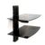 Floating Shelf Tempered Black Glass 2 Tier Wall Mounted Shelving Unit | M&W