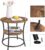 VASAGLE Round Side Table, End Table with 2 Shelves, Living Room, Bedroom LET56BX