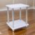 Small 2 Tier White Gloss Finish Side Table with Shelf Bedroom Coffee End Table