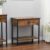 Industrial Metal Wooden Bedside Table Drawer Cabinet Hallway Slim Console Tables