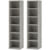 HOMCOM Set of 2 CD Storage Units with Adjustable Shelves Cement Grey