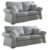 Grey High Quality Fabric Material 3 Seater + 2 Seater ROMFORD 32