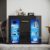 Black RGB LED Display Cabinet High Gloss Storage Cupboard Living Room Sideboards