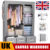 LARGE FABRIC CANVAS WARDROBE WITH HANGING SHELVING CLOTHES STORAGE CLOSET UK