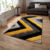 Non-Slip 3D Carved Chevron Grey and Yellow Shaggy Soft Floor Rug