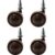 4 x BALL SOCKET CASTOR WHEELS 50mm EASY CONNECT PUSH PIN Large Full Swivel Brown